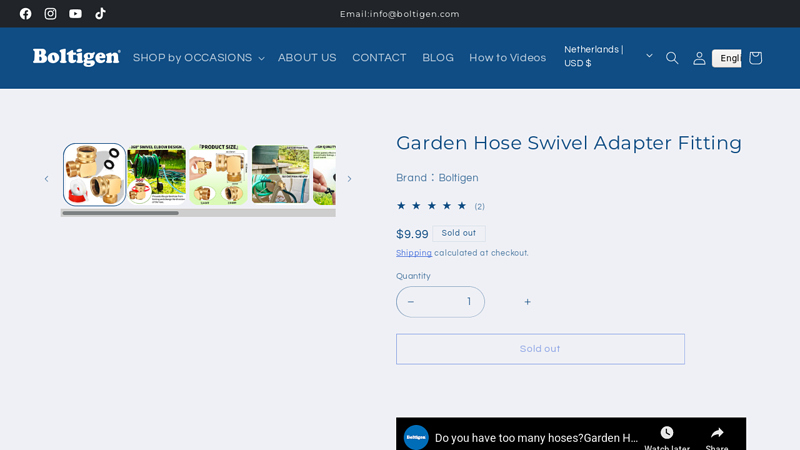 Garden Hose Swivel Adapter Fitting