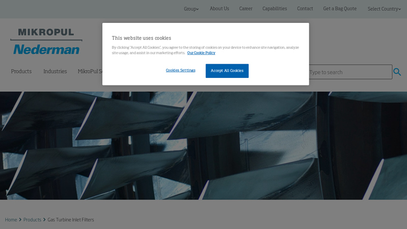 Gas Turbine Inlet Air Filtration