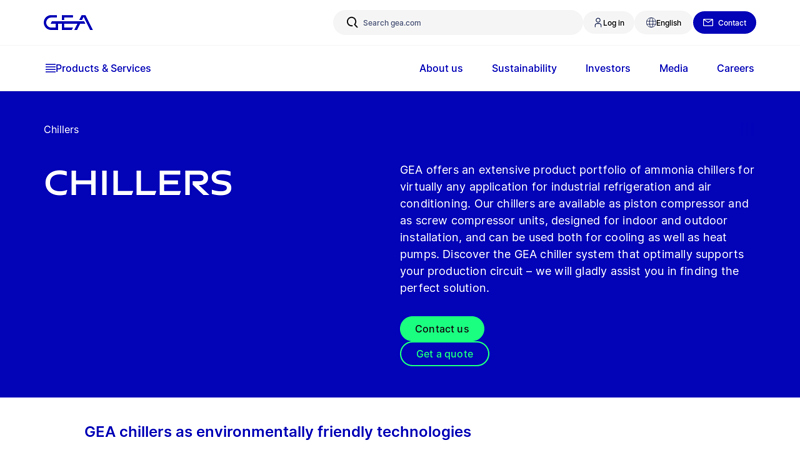 GEA ammonia chiller portfolio