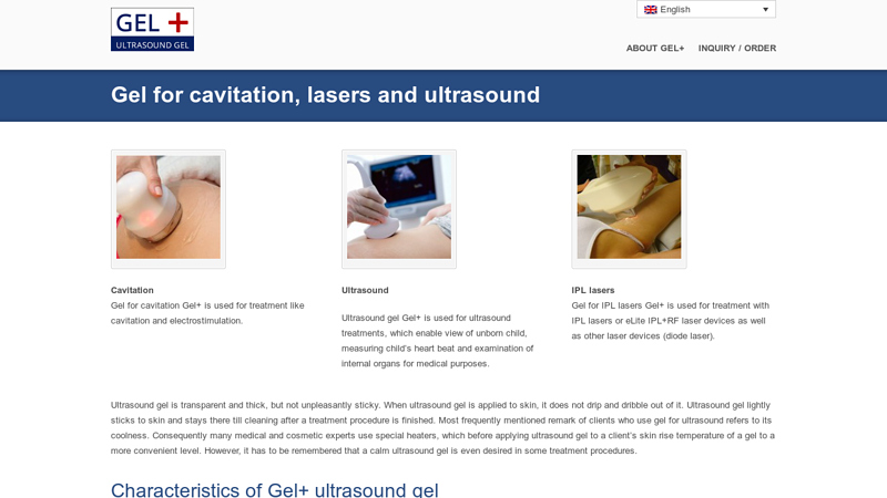 Gel+ ultrasound, cavitation gel