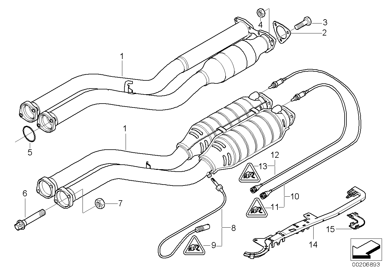 Genuine BMW 18107832909 E46 Exhaust System, Front (Inc. M3)