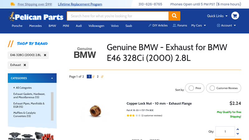 Genuine BMW Exhaust for BMW E46 328Ci (2000) 2.8L