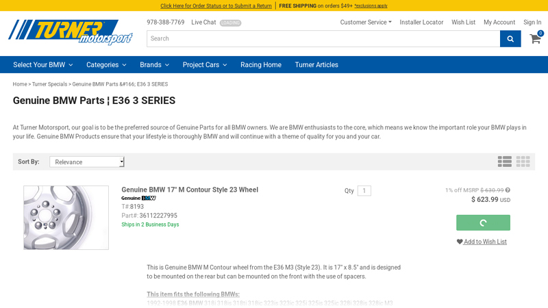 Genuine BMW Parts ¦ E36 3 SERIES