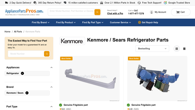 Genuine Kenmore / Sears Refrigerator Parts