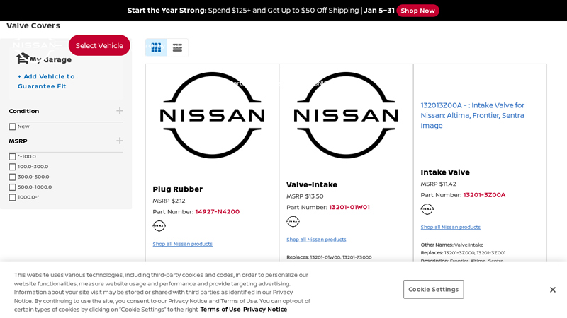 Genuine Nissan Valve Covers