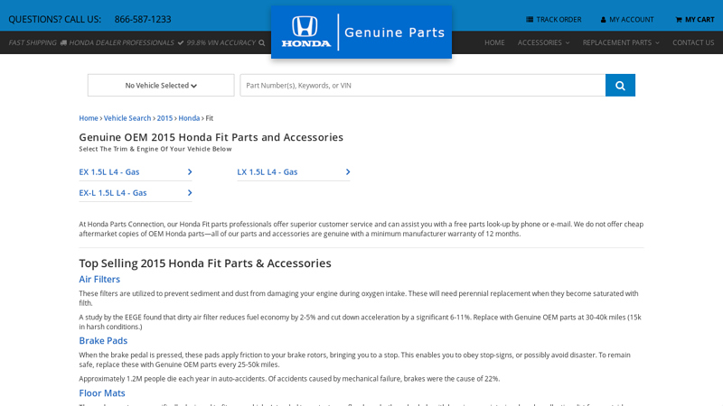 Genuine OEM 2015 Honda Fit Parts and Accessories
