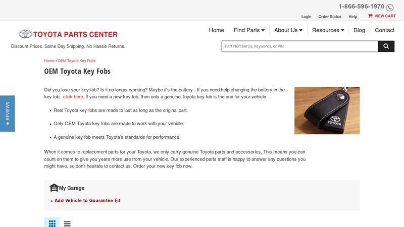 Genuine OEM Toyota Key Fobs