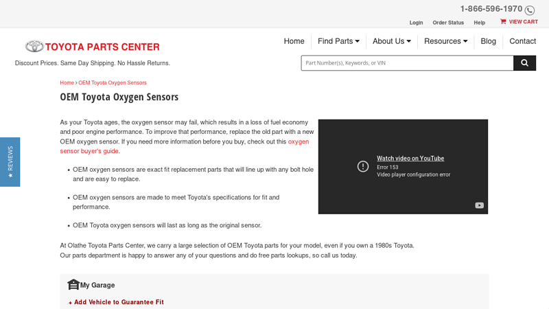 Genuine OEM Toyota Oxygen Sensors