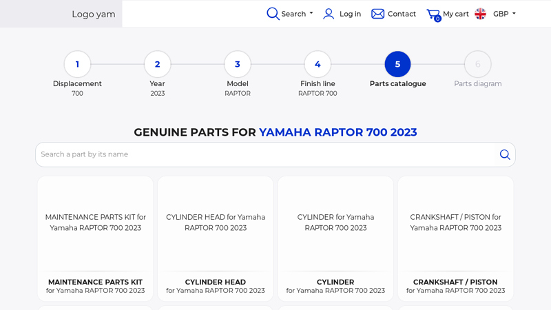 Genuine parts for Yamaha RAPTOR 700 2023