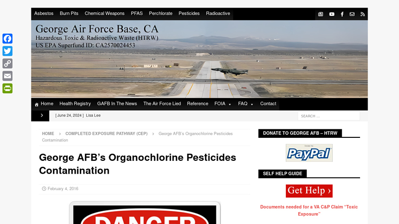 George AFB's Organochlorine Pesticides Contamination