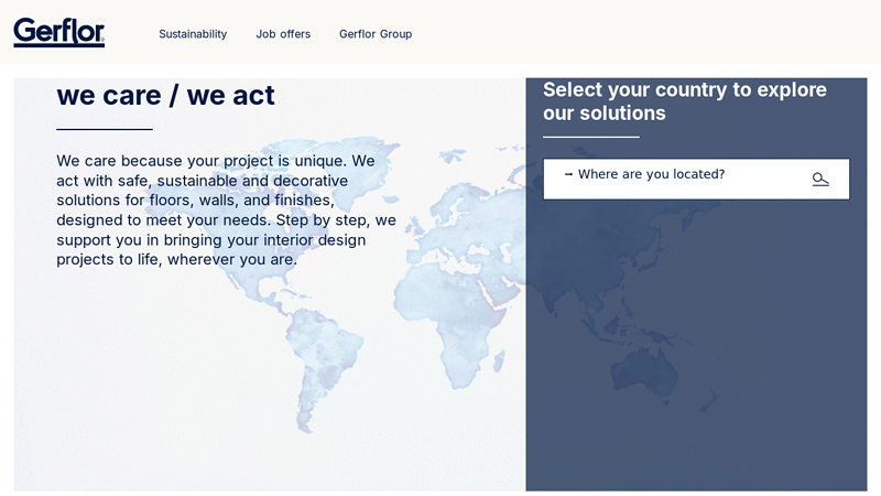 Gerflor.com, select your country to explore our solutions