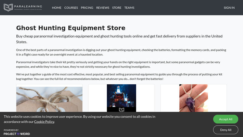 Ghost Hunting Equipment Store
