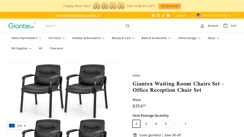 Giantex Waiting Room Chairs Set