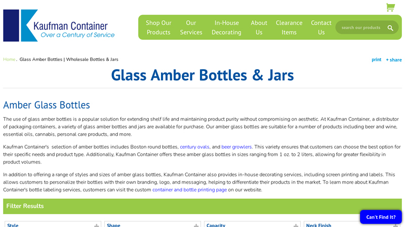 Glass Amber Bottles & Jars