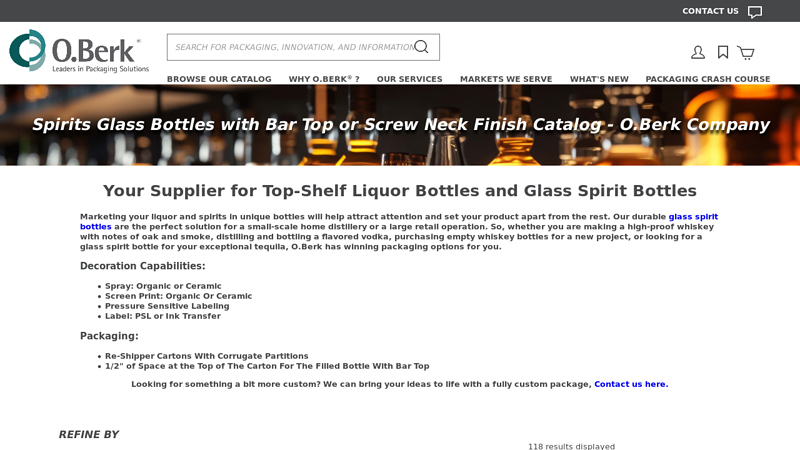 Glass Bottles Liquor & Spirits Supplier & Distributor