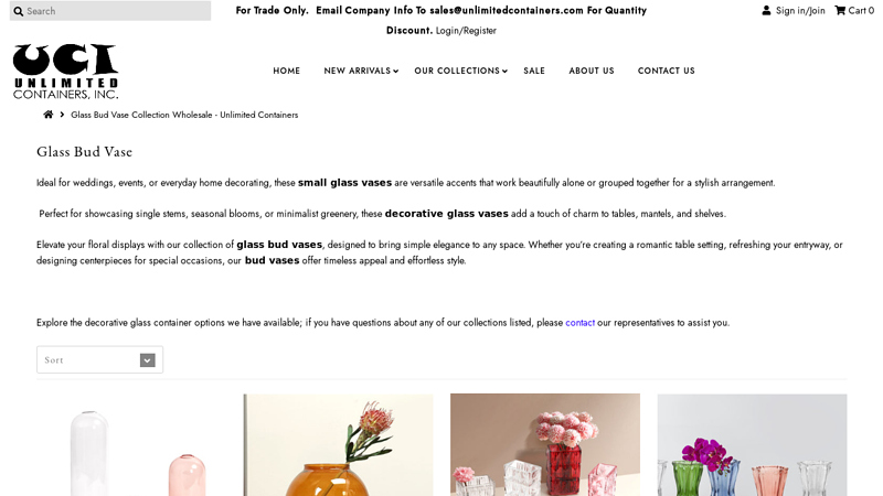 Glass Bud Vase Collection Wholesale