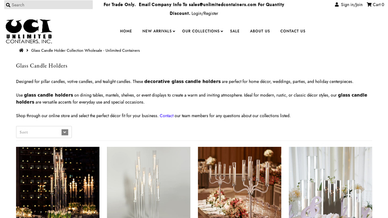 Glass Candle Holder Collection Wholesale