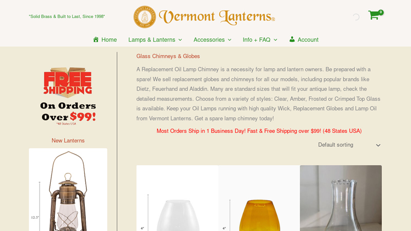 Glass Chimneys & Globes