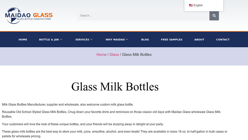 Glass Milk Bottle Manufacturer & Supplier
