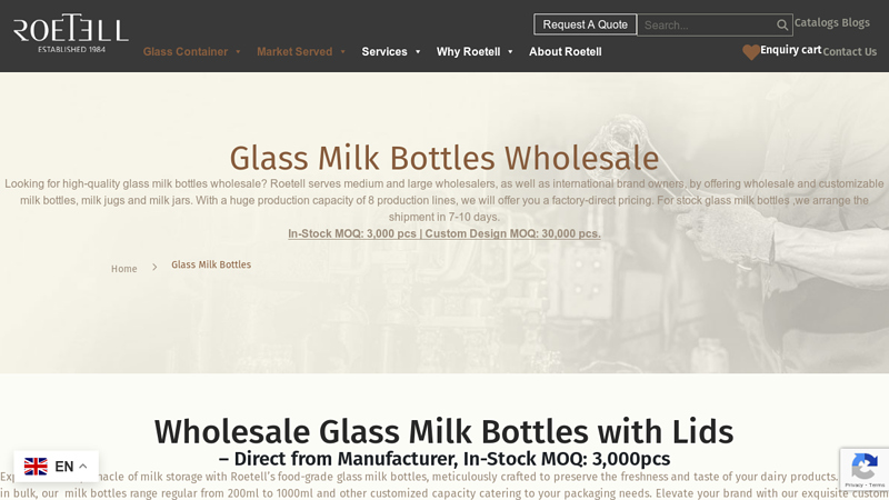Glass Milk Bottles Wholesale