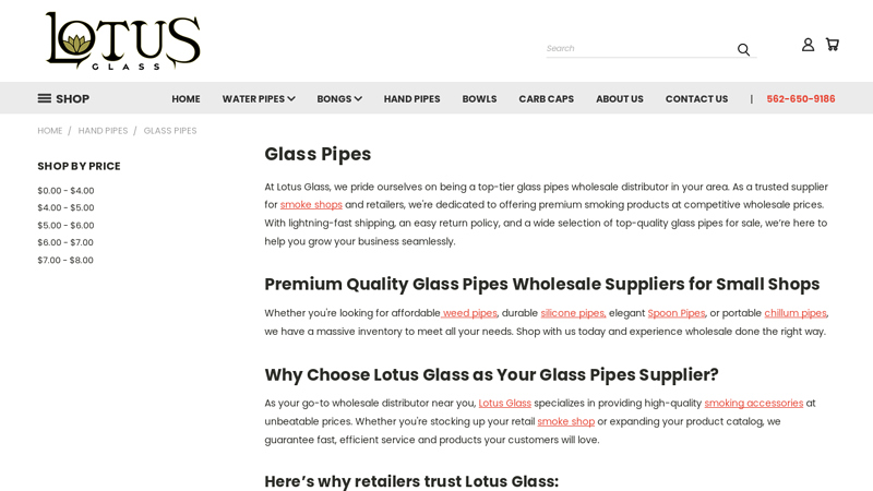 Glass Pipes Wholesale Distributor