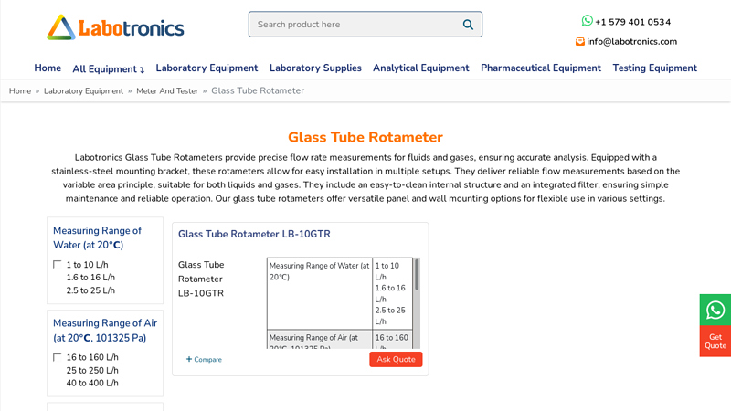 Glass Tube Rotameter