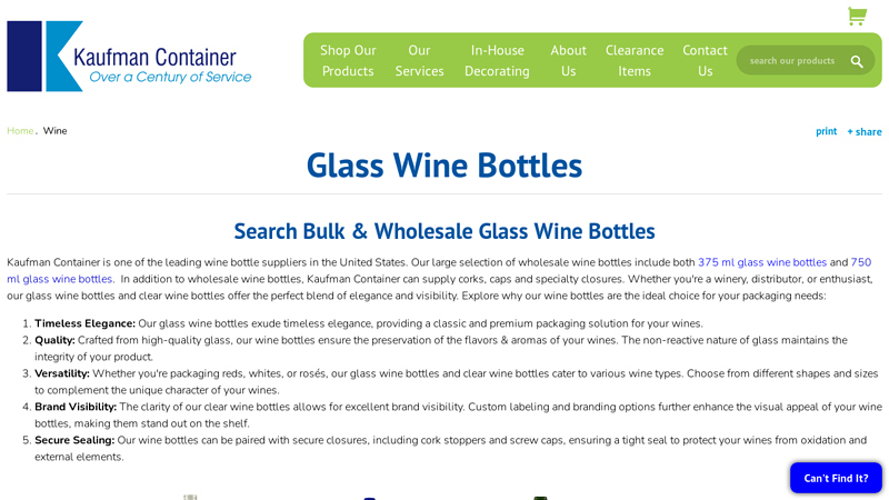 Glass Wine Bottles