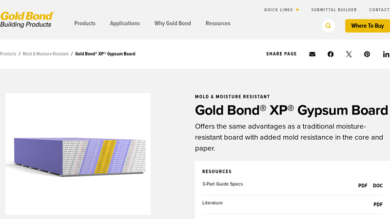 Gold Bond® XP® Gypsum Board