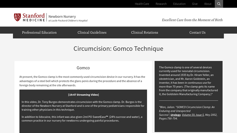 Gomco Clamp Technique