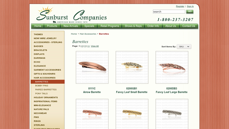 Gorgeous Made in USA Bulk and Wholesale Hair Barrettes