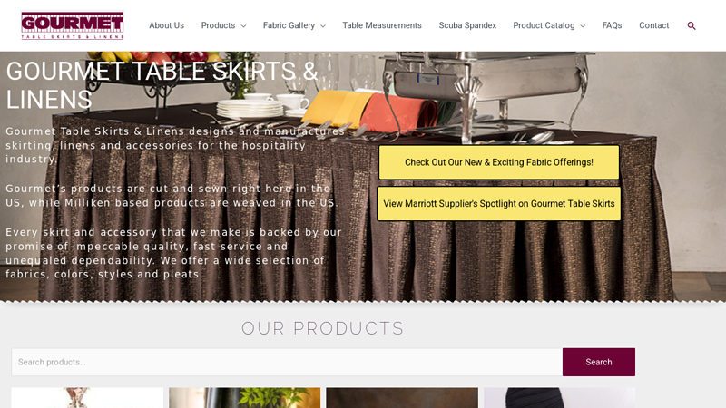 Gourmet Table Skirts & Linens for Hotels & Banquets