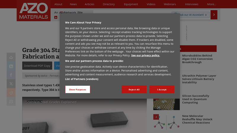 Grade 304 Stainless Steel