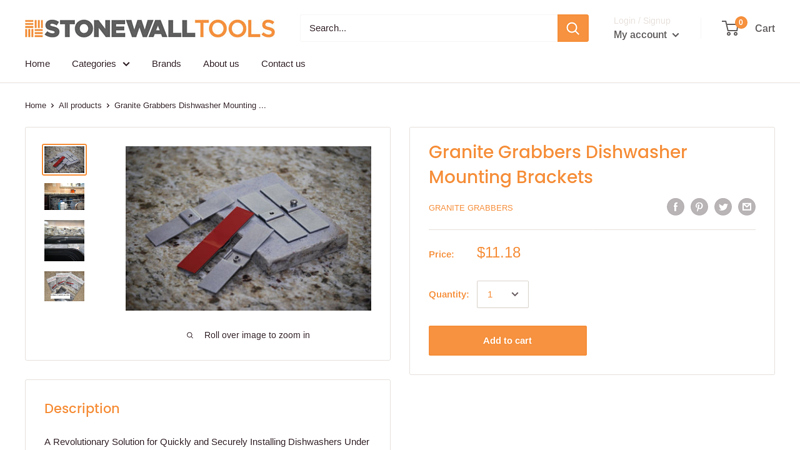 Granite Grabbers Dishwasher Mounting Brackets