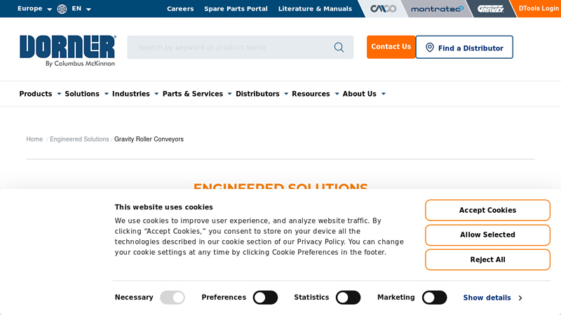 Gravity Roller Conveyors