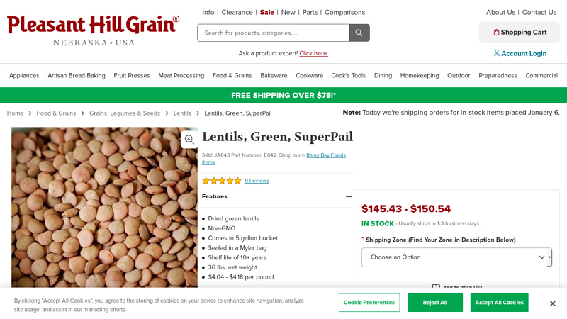 Green lentils beans, nitro