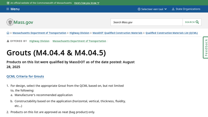 Grouts (M4.04.4 & M4.04.5)