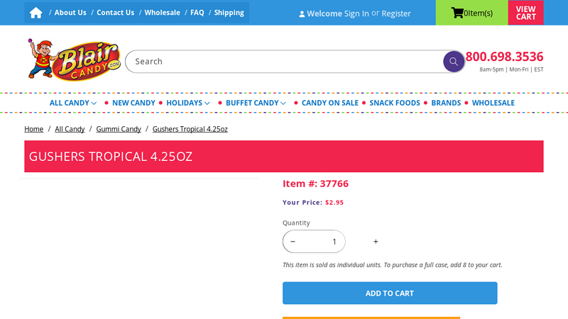 Gushers Tropical 4.25oz