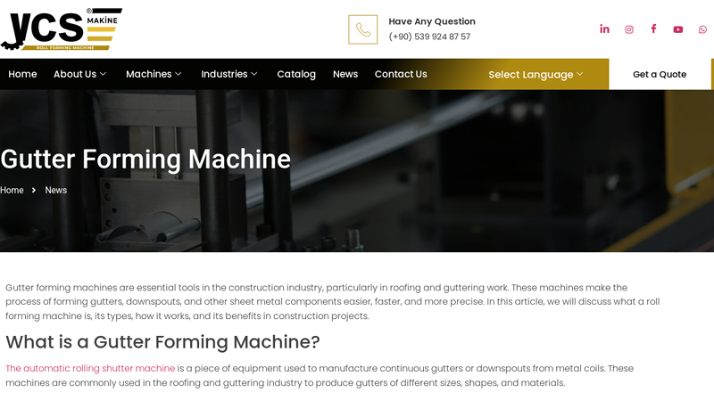 Gutter Forming Machine