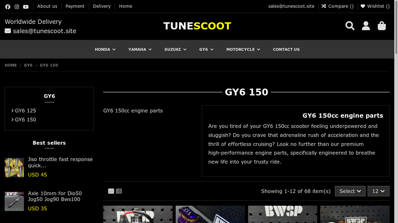 GY6 150cc engine parts