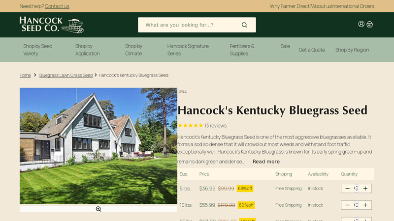 Hancock's Kentucky Bluegrass Seed