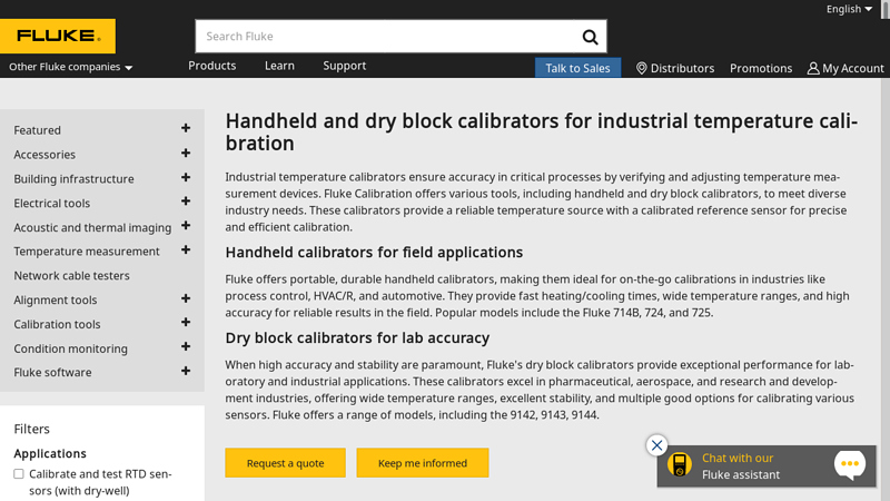 Handheld and dry block calibrators