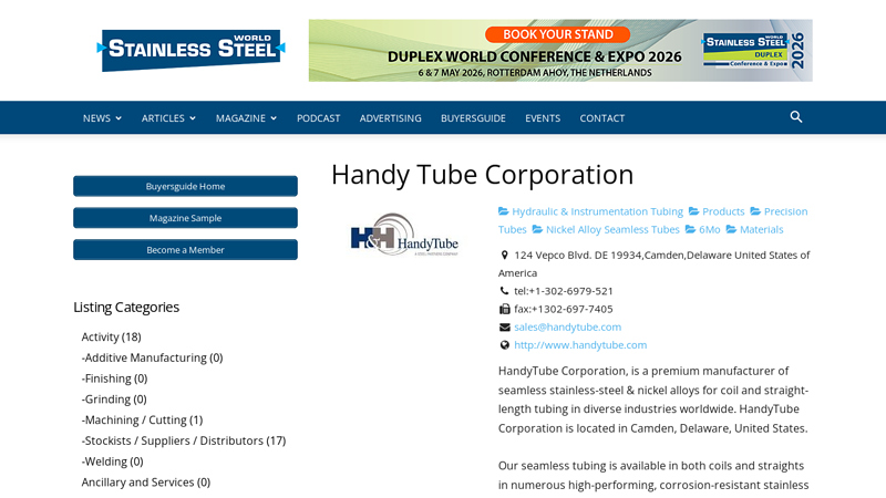 Handy Tube Corporation