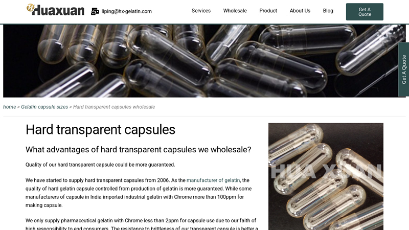 hard transparent capsule wholesale