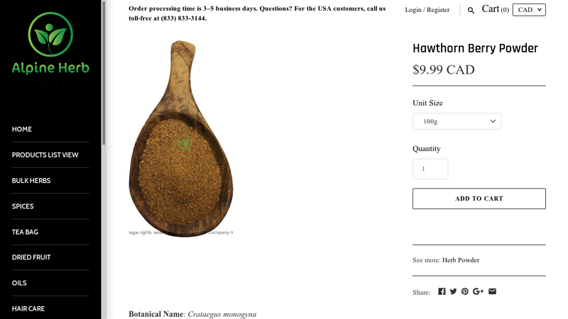 Hawthorn Berry Powder