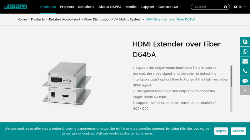 HDMI Extender over Fiber D645A