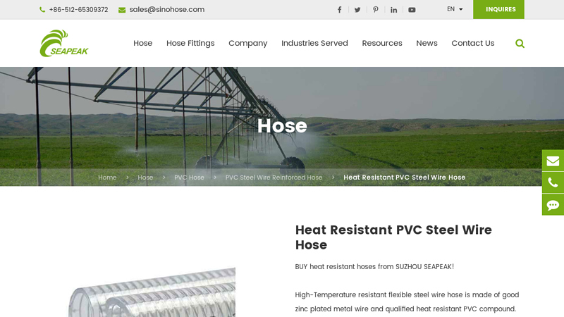 Heat Resistant PVC Steel Wire Hose