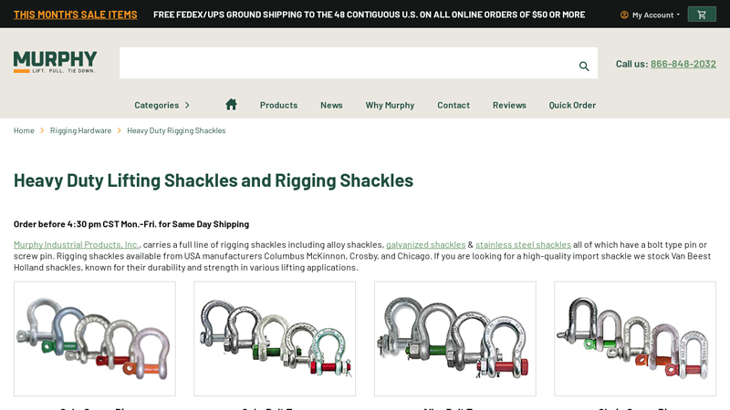 Heavy Duty Lifting Shackles and Rigging Shackles