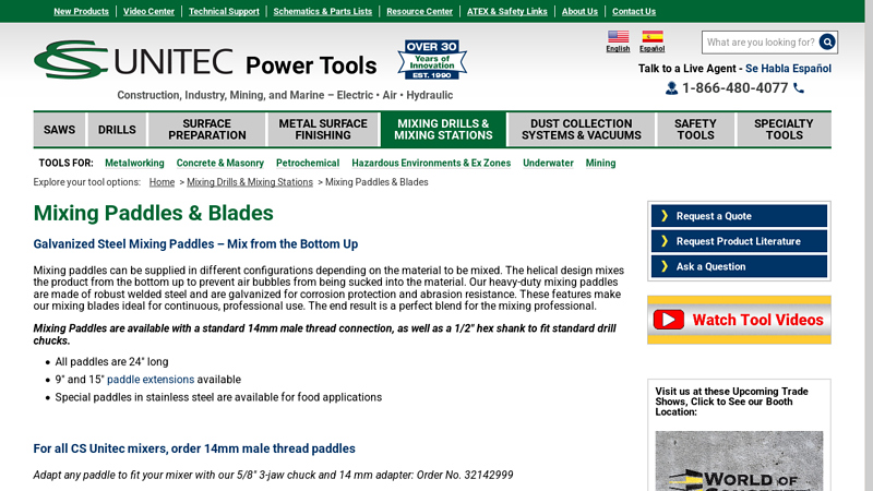 Heavy Duty Mixing Paddles & Blades