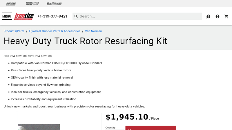 Heavy Duty Truck Rotor Resurfacing Kit