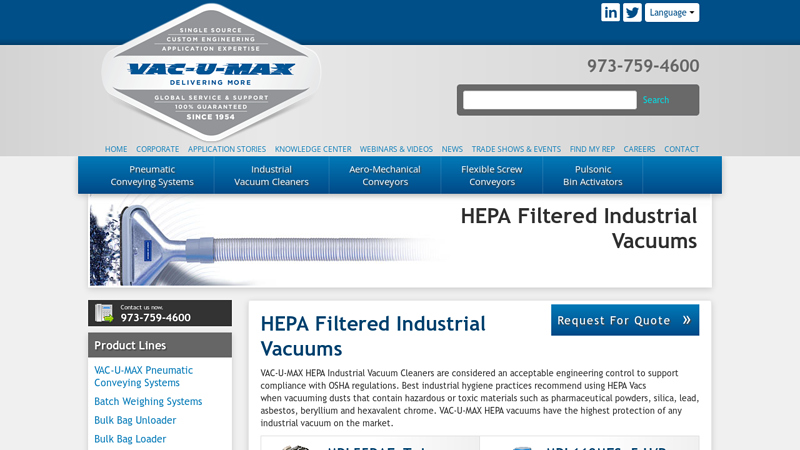 HEPA Filtered Industrial Vacuums